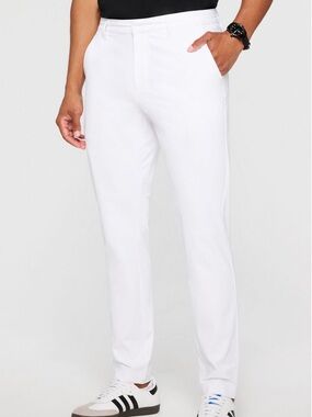 Fabletics The Don Classic Trouser White NWT Size 34x32